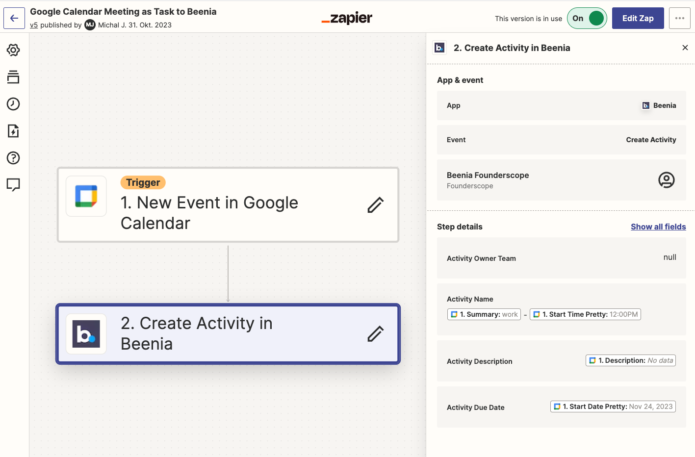 Beenia Zapier Integration