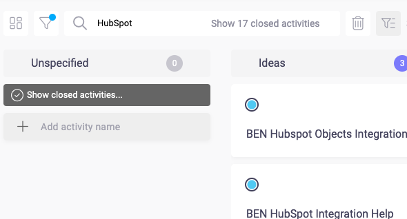 Search in Closed Activities