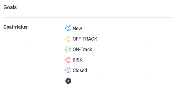 Set custom statuses for goals