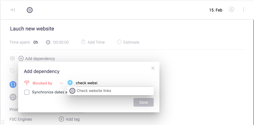 beenia task dependencies