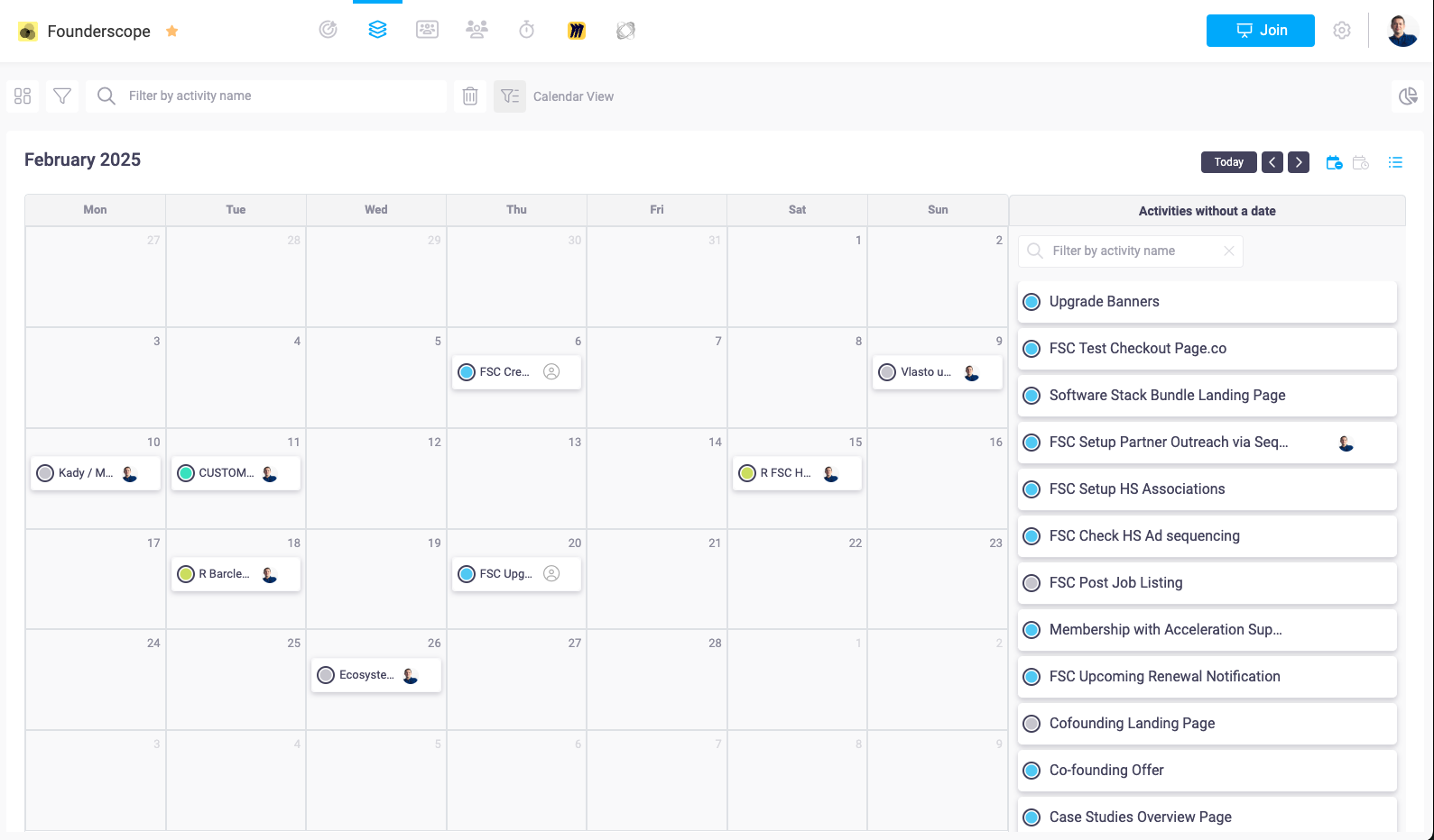 calendar view