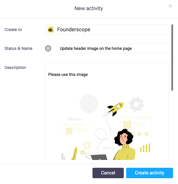 global create button